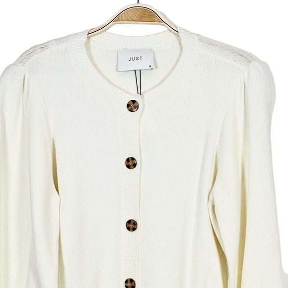 Just Female Beate Knit White Button Up Cardigan Sweater Size XS NWT $103 - Picture 4 of 6